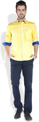 

Parx Men's Solid Casual Yellow Shirt