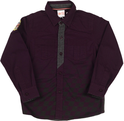 

FS MINI KLUB Boys Solid Casual Purple Shirt