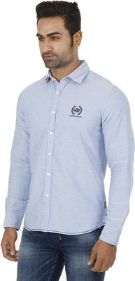 

Flying Machine Men's Solid Formal Shirt, Blue