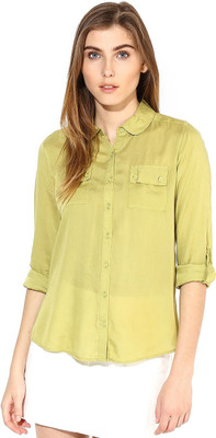 

Vero Moda Women's Solid Casual Green Shirt, Moss