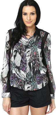 

Vero Moda Women's Printed Casual Black Shirt