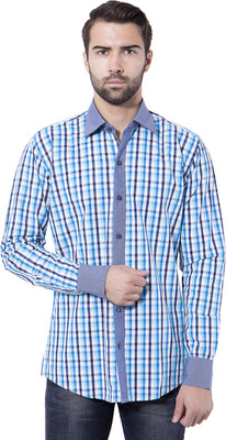 

Tag & Trend Men's Checkered Casual Blue Shirt, Cobalt blue