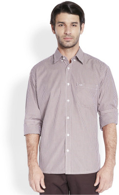 

ColorPlus Men's Checkered Casual Maroon Shirt