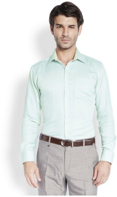 

Park Avenue Men's Solid Casual Light Green Shirt