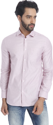 Jack & Jones Men Solid Casual Pink Shirt at flipkart