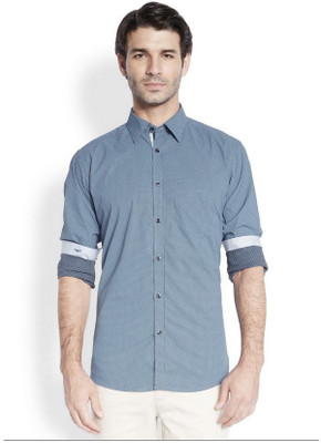 

Park Avenue Men's Printed Casual Dark Blue Shirt