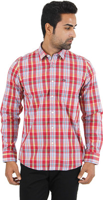 

London Fog Men's Checkered Casual Red, Yellow Shirt