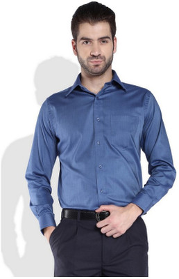

Park Avenue Men's Solid Casual Dark Blue Shirt