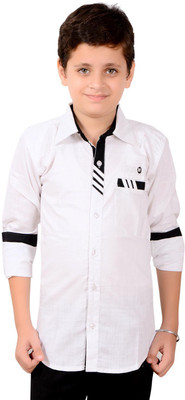 

Aedi Boys Solid Casual White Shirt