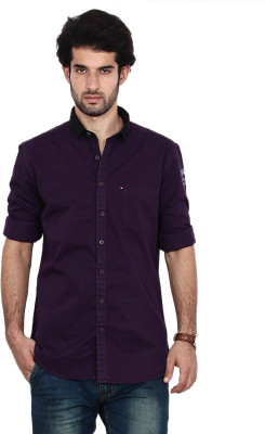 

FRD13 Men's Solid Casual Purple Shirt