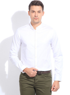 

Jack & Jones Men's Solid Casual White Shirt