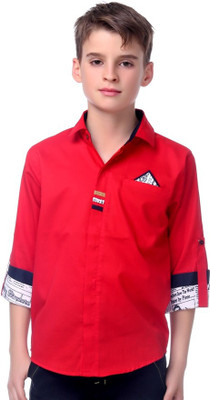 

MashUp Boys Solid Casual Red Shirt