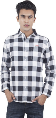 

EdenElliot Men's Checkered Casual Shirt, Black