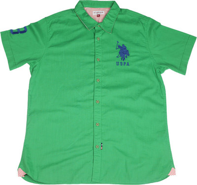 

US Polo Kids Boys Solid Casual Green Shirt, Me. green