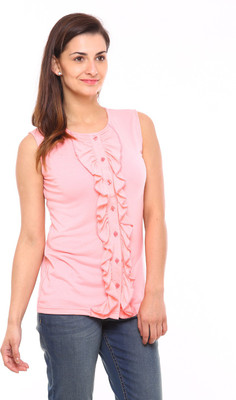 

Vvoguish Women's Solid Casual Red Shirt, Coral