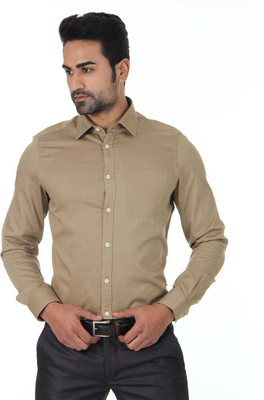 

London Fog Men' Solid Casual Beige Shirt, Khaki