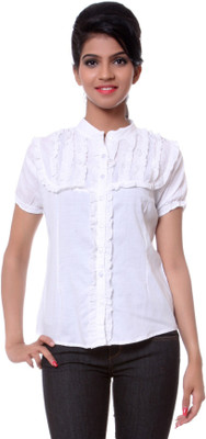 

TeeMoods Women's Solid Casual White Shirt