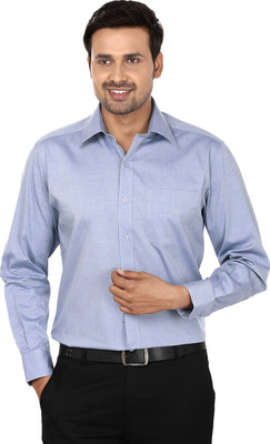 

John Players Men's Solid Formal Blue Shirt, True blue