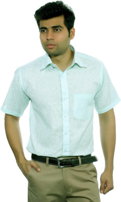 

Studio Nexx Men's Woven, Checkered Formal Light Green, Green Shirt, Pista green
