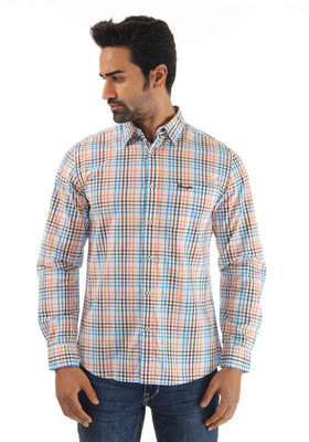 

Wrangler Men's Checkered Casual Blue, White Shirt