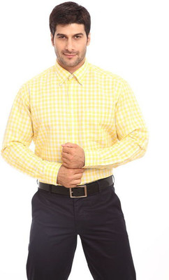 

ColorPlus Men's Striped Casual Yellow Shirt
