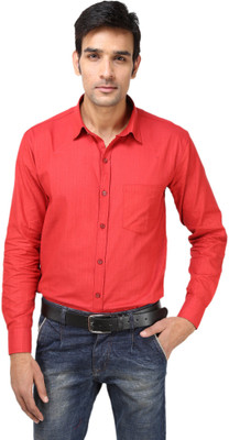 

Aaral Men's Solid Formal Red Shirt, Barry red
