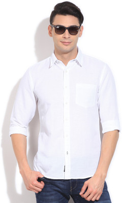 

Wrangler Men's Solid Casual White Shirt