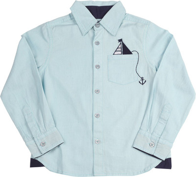 

Nauti Nati Boys Solid Casual Light Blue Shirt