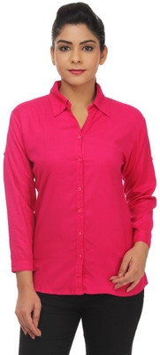 

TeeMoods Women's Solid Formal Pink Shirt, Dark pink