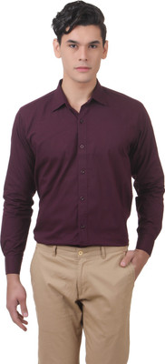 

You Forever Men's Solid Casual Purple Shirt