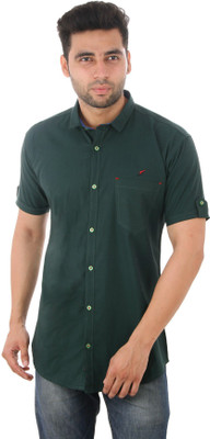 Studio Nexx Men's Solid Casual Dark Green Shirt