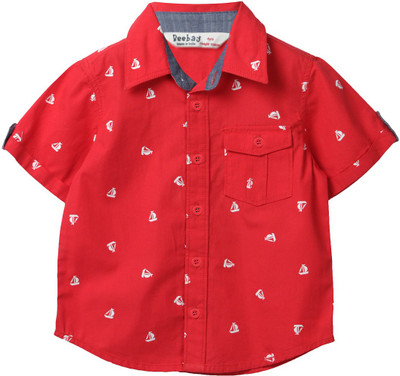 

Beebay Boys Printed Casual Red Shirt