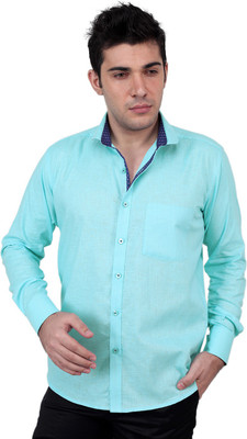 

Zeal Men's Solid, Printed Casual Blue, Dark Blue Shirt, Aqua;royal blue
