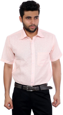 

Studio Nexx Men's Woven, Checkered Formal Orange Shirt, Light orange