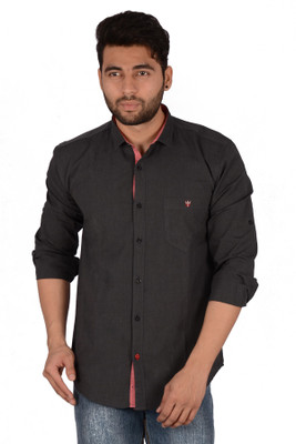 

Studio Nexx Men's Solid Casual Grey Shirt, Dark grey
