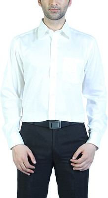 

Park Avenue Men's Solid Formal Yellow Shirt