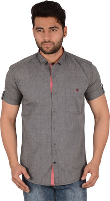 

Studio Nexx Men's Solid Casual Grey Shirt