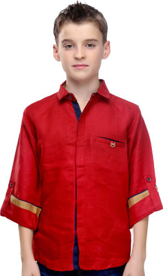 

MashUp Boys Solid Casual Red Shirt