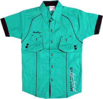 

Bad Boys Boy's Solid Casual Green Shirt