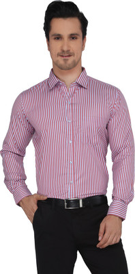 

Devaa Men's Striped Casual Red Shirt