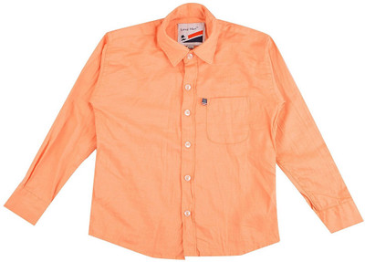 

Little Man Boy's Solid Casual Orange Shirt