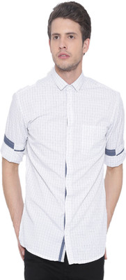 

Fifty Two Men's Checkered Casual White Shirt, White1.
