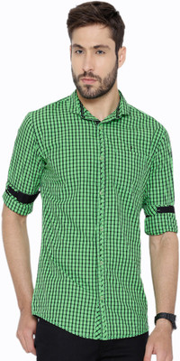 

Fifty Two Men's Checkered Casual Green Shirt