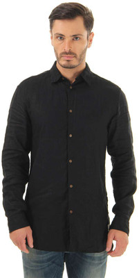 

Jack & Jones Men's Solid Casual Black Shirt