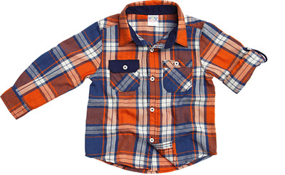 

Wow Mom Boys Self Design Casual Orange Shirt