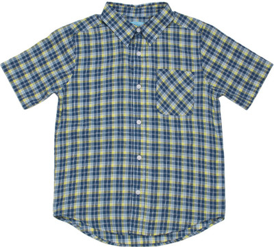 

The Children's Place Boys Checkered Casual Blue Shirt, 1173