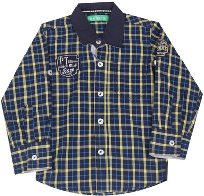 

Palm Tree Boys Checkered Casual Multicolor Shirt, 1392