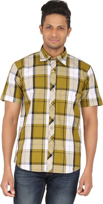 

All Times Men's Checkered Casual Green Shirt