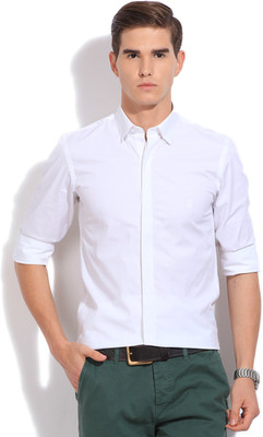 

Kenneth Cole Men' Solid Casual White Shirt