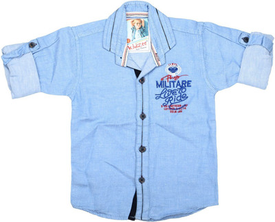 

Kidzee Men' Solid Casual Blue Shirt